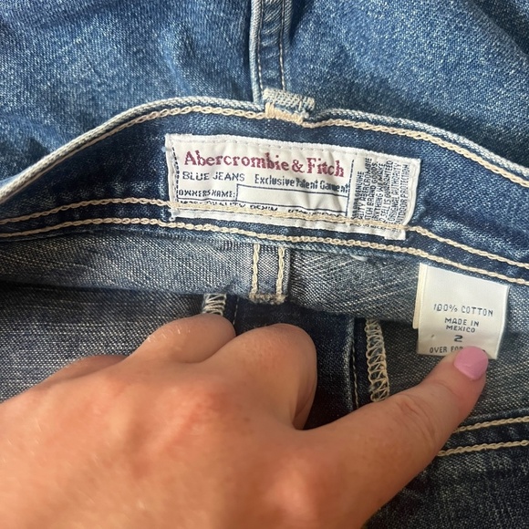Vintage Early Y2K Abercrombie & Fitch Denim Utility Shorts 30 in Waist - Picture 3 of 5